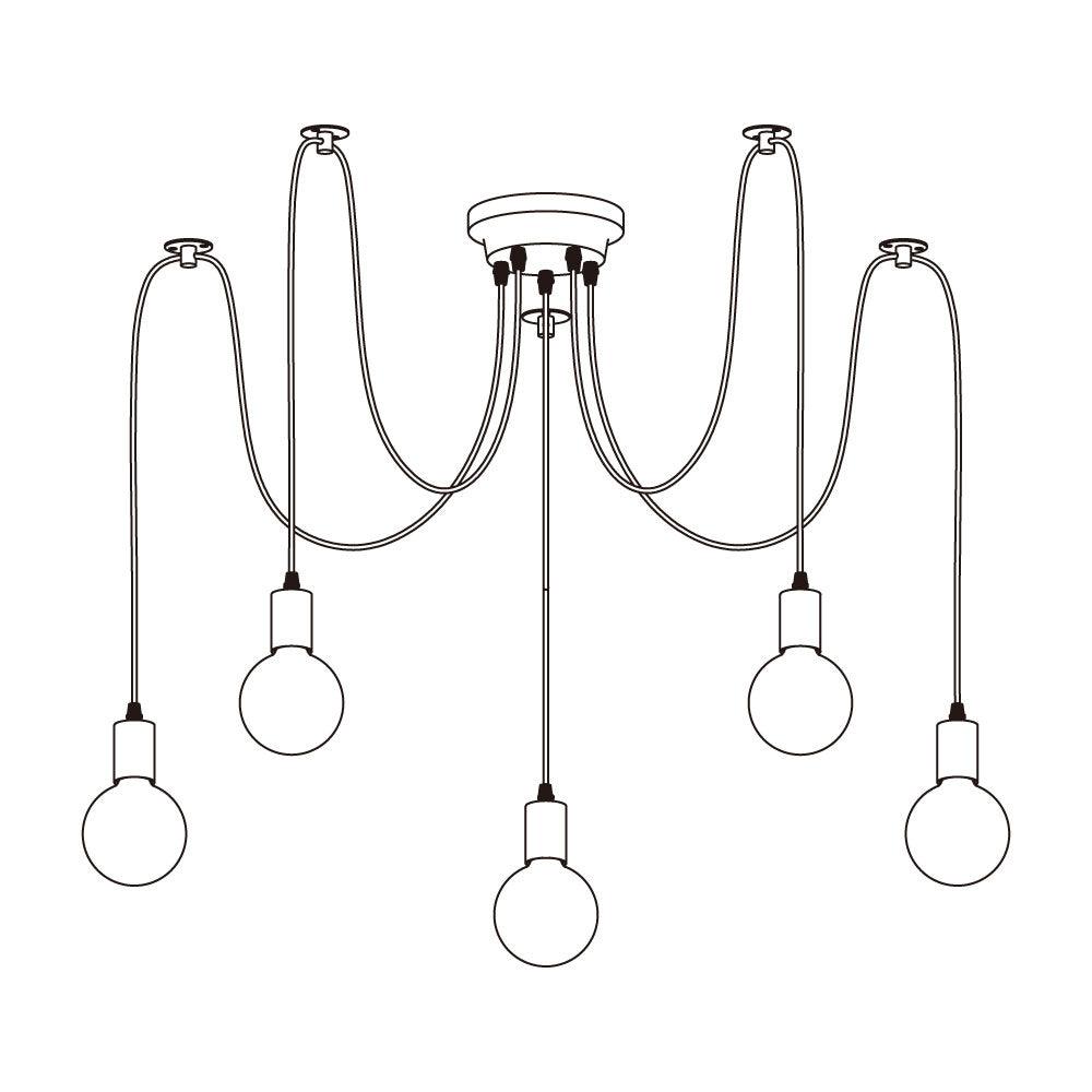 Modern Industrial Spider Adjustable Multi Arm Ceiling Chandelier Pendant Light