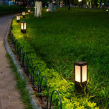 Modern Industrial Square Solar Landscape Path Lights Waterproof LED Outdoor Garden Lighting