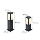 Modern Industrial Square Solar Landscape Path Lights Waterproof LED Outdoor Garden Lighting