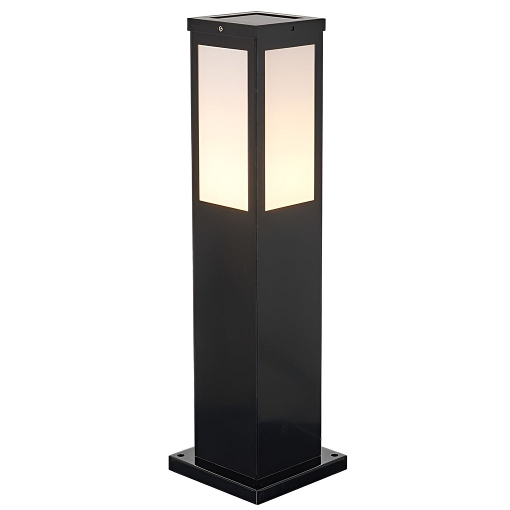Modern Industrial Square Solar Landscape Path Lights Waterproof LED Outdoor Garden Lighting