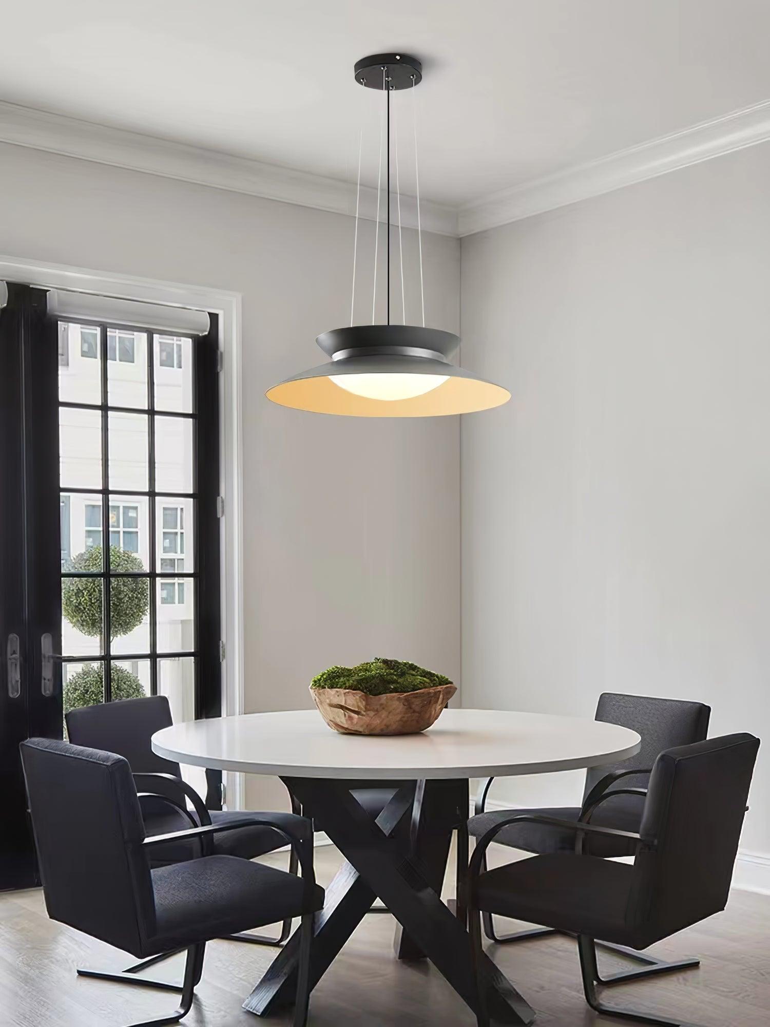 Modern Integrated LED Droplight Aluminum Pendant Lamp with White Acrylic Diffuser