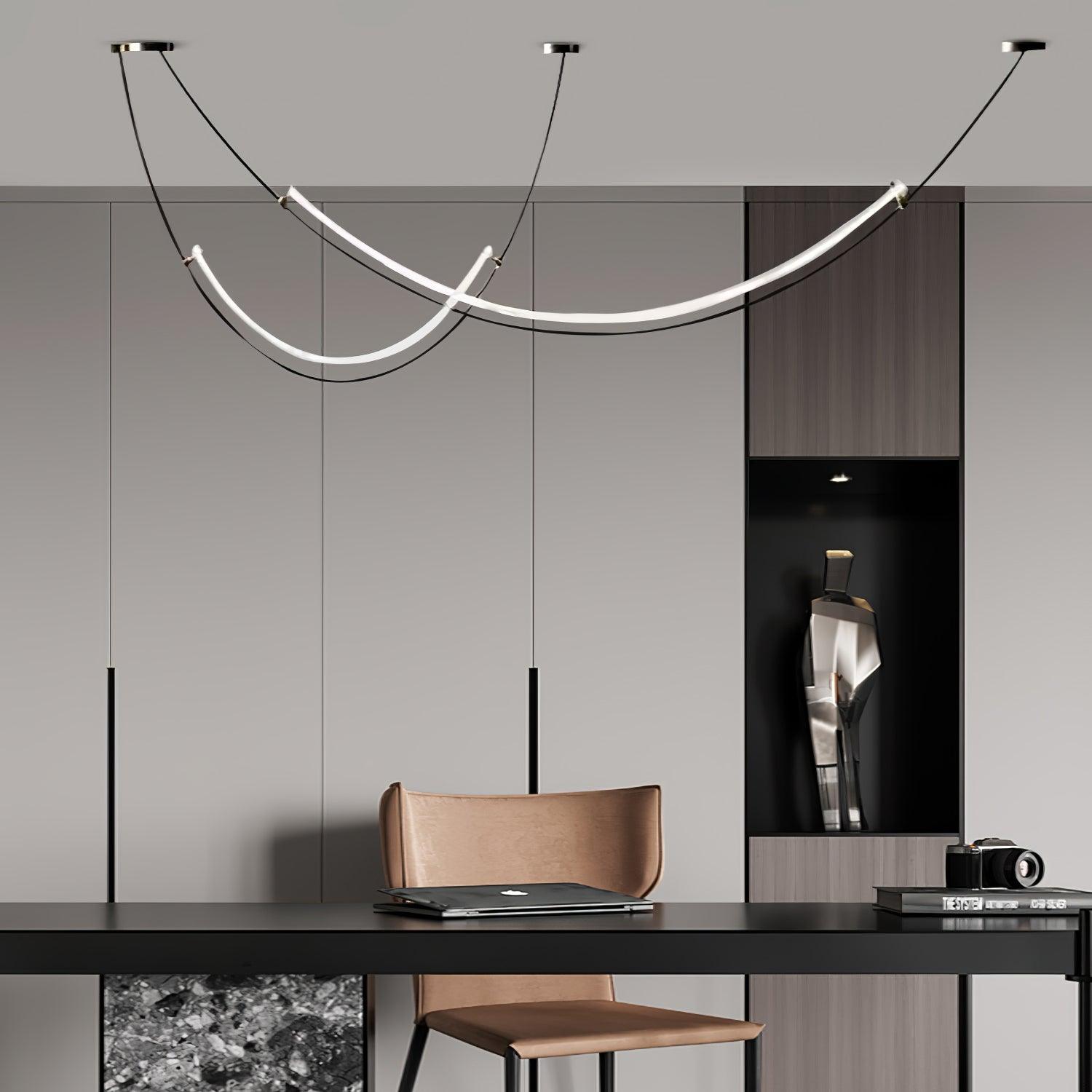 Modern Integrated LED Neon Pendant Lamp Minimalist Circular Ceiling Light Fixture