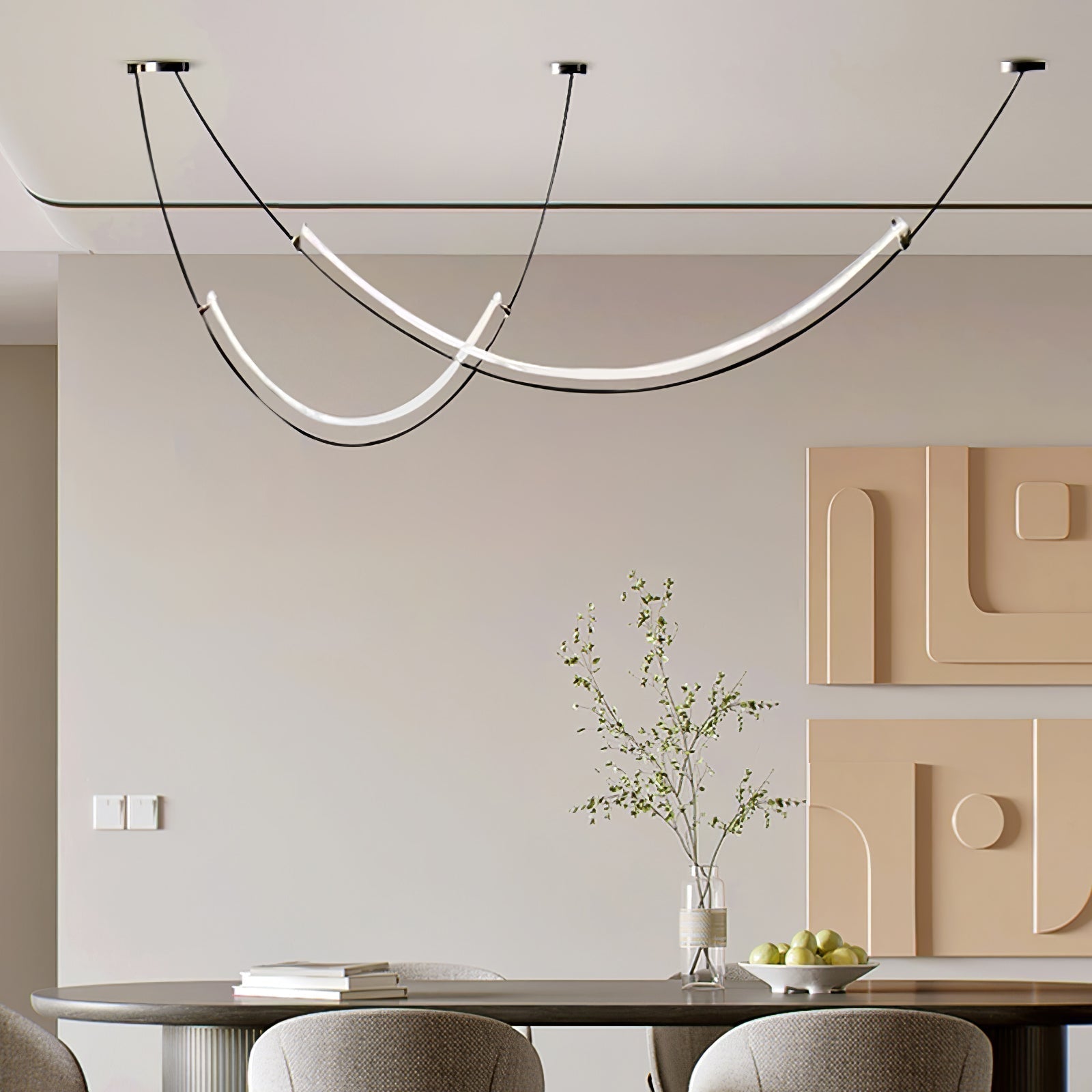 Modern Integrated LED Neon Pendant Lamp Minimalist Circular Ceiling Light Fixture