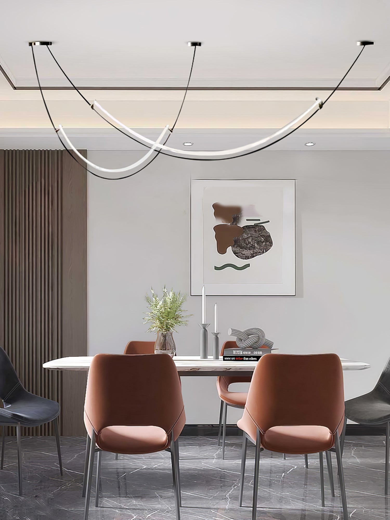 Modern Integrated LED Neon Pendant Lamp Minimalist Circular Ceiling Light Fixture