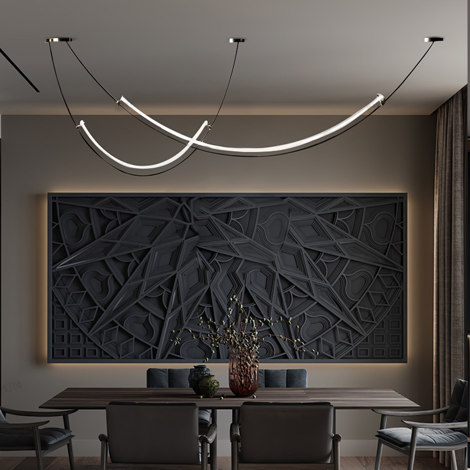 Modern Integrated LED Neon Pendant Lamp Minimalist Circular Ceiling Light Fixture