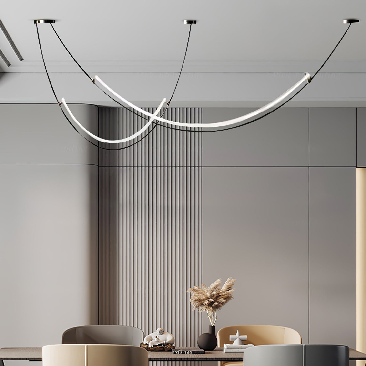 Modern Integrated LED Neon Pendant Lamp Minimalist Circular Ceiling Light Fixture