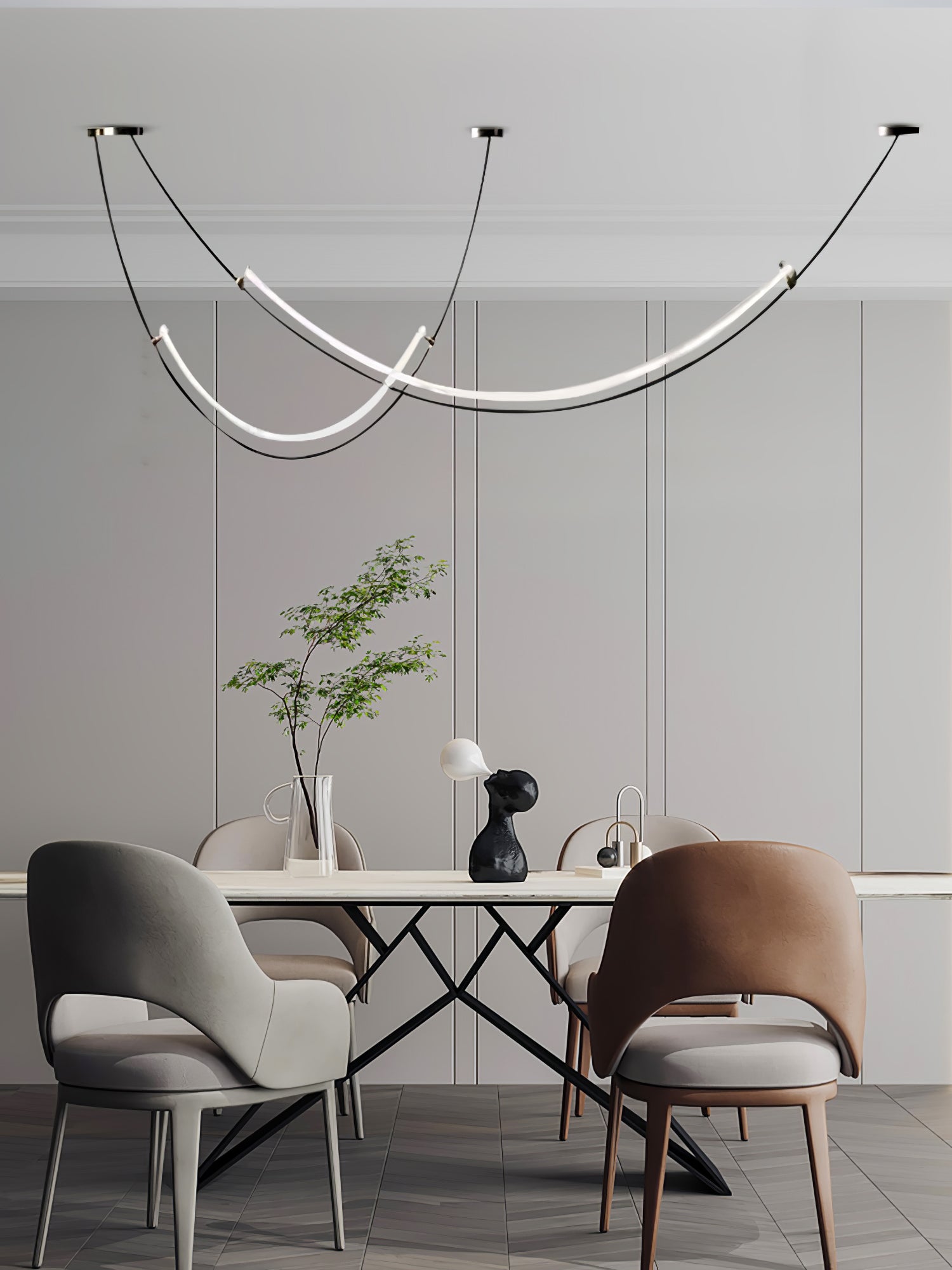 Modern Integrated LED Neon Pendant Lamp Minimalist Circular Ceiling Light Fixture