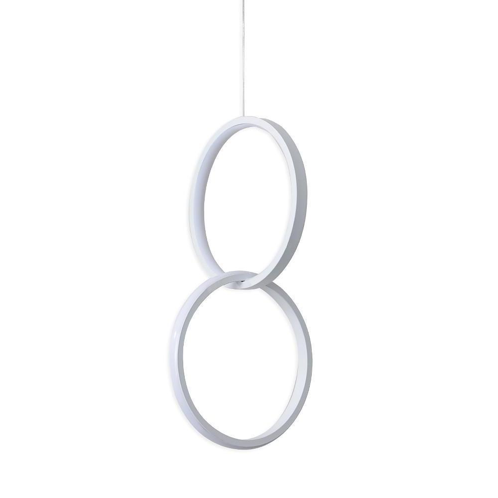 Modern Interlocking Double Ring LED Pendant Light for Living Room and Bedroom Adjustable Height
