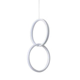 Modern Interlocking Double Ring LED Pendant Light for Living Room and Bedroom Adjustable Height