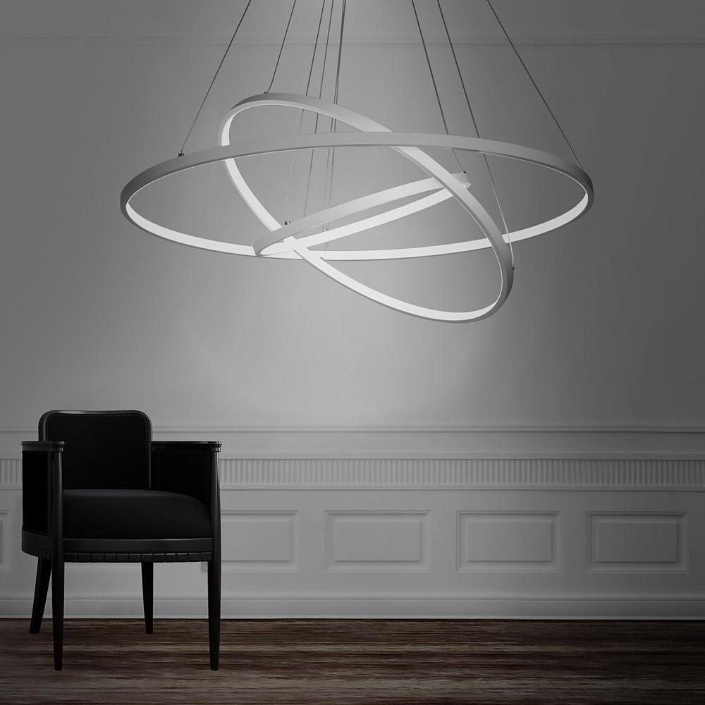 Modern Interweaved Ring Dimmable LED Chandelier Adjustable Contemporary Pendant Light