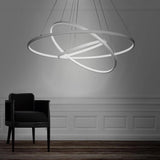 Modern Interweaved Ring Dimmable LED Chandelier Adjustable Contemporary Pendant Light