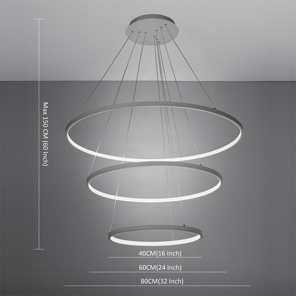 Modern Interweaved Ring Dimmable LED Chandelier Adjustable Contemporary Pendant Light