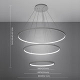 Modern Interweaved Ring Dimmable LED Chandelier Adjustable Contemporary Pendant Light