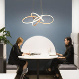 Modern Interweaving Wave LED Pendant Light Aluminum Acrylic Linear Chandelier for Living Room