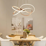 Modern Interweaving Wave LED Pendant Light Aluminum Acrylic Linear Chandelier for Living Room