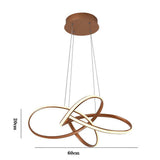 Modern Interweaving Wave LED Pendant Light Aluminum Acrylic Linear Chandelier for Living Room