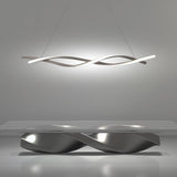 Modern Interwoven Wave LED Pendant Light Gold and Gray Kitchen Island Hanging Lamp