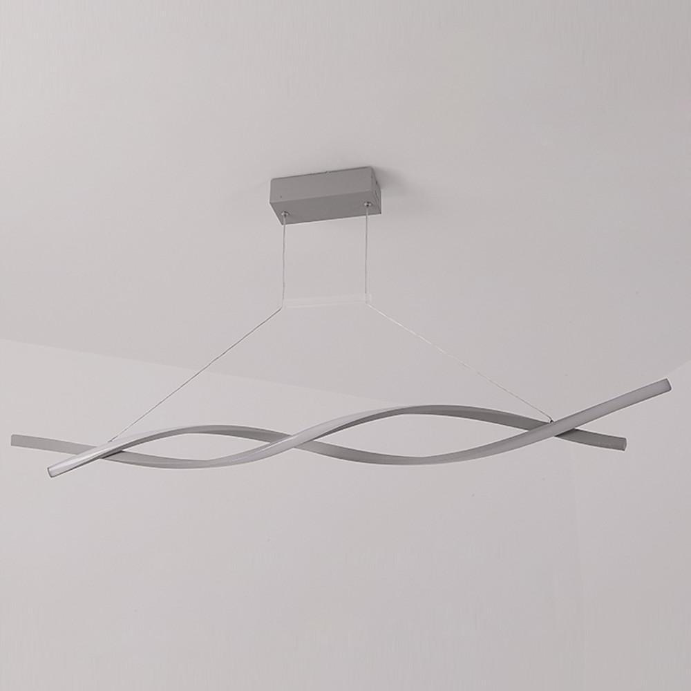 Modern Interwoven Wave LED Pendant Light Gold and Gray Kitchen Island Hanging Lamp