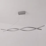 Modern Interwoven Wave LED Pendant Light Gold and Gray Kitchen Island Hanging Lamp