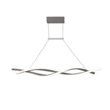 Modern Interwoven Wave LED Pendant Light Gold and Gray Kitchen Island Hanging Lamp