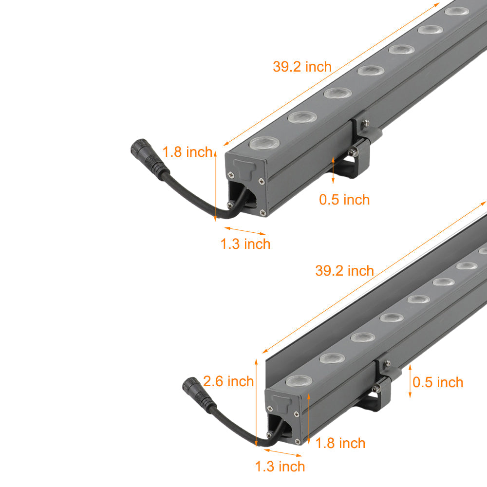 Modern IP65 Aluminum Linear LED Outdoor Wall Washer Light with 180 Degree Rotatable Bracket