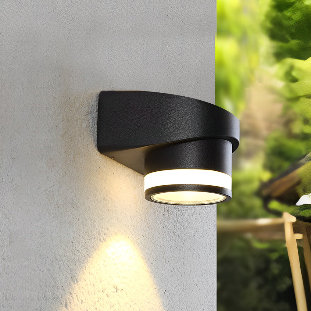 Modern IP65 Waterproof Aluminum Outdoor Wall Washer Light Black LED Sconce for Exterior Home Decor