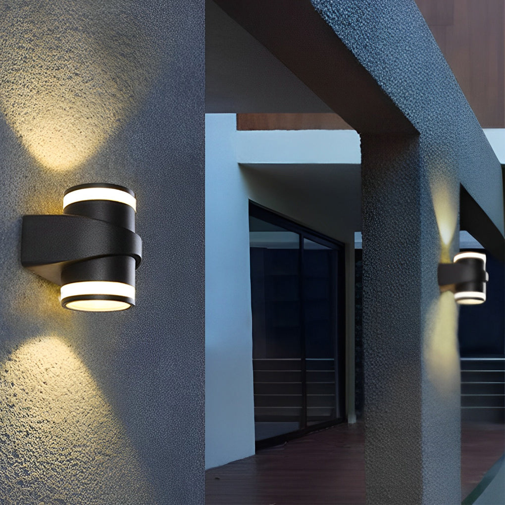 Modern IP65 Waterproof Aluminum Outdoor Wall Washer Light Black LED Sconce for Exterior Home Decor