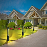 Modern IP65 Waterproof Black Outdoor Pathway Lights Round Strip Landscape Lawn Lamps