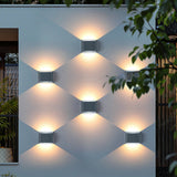 Modern IP65 Waterproof LED Outdoor Wall Sconce Grey Aluminum Exterior Up and Down Lighting for Villa Garden