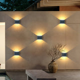 Modern IP65 Waterproof LED Outdoor Wall Sconce Grey Aluminum Exterior Up and Down Lighting for Villa Garden