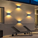 Modern IP65 Waterproof LED Outdoor Wall Sconce Grey Aluminum Exterior Up and Down Lighting for Villa Garden