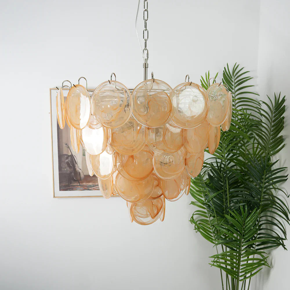 modern-iridescent-gold-murano-glass-disk-chandelier-for-luxury-interiors