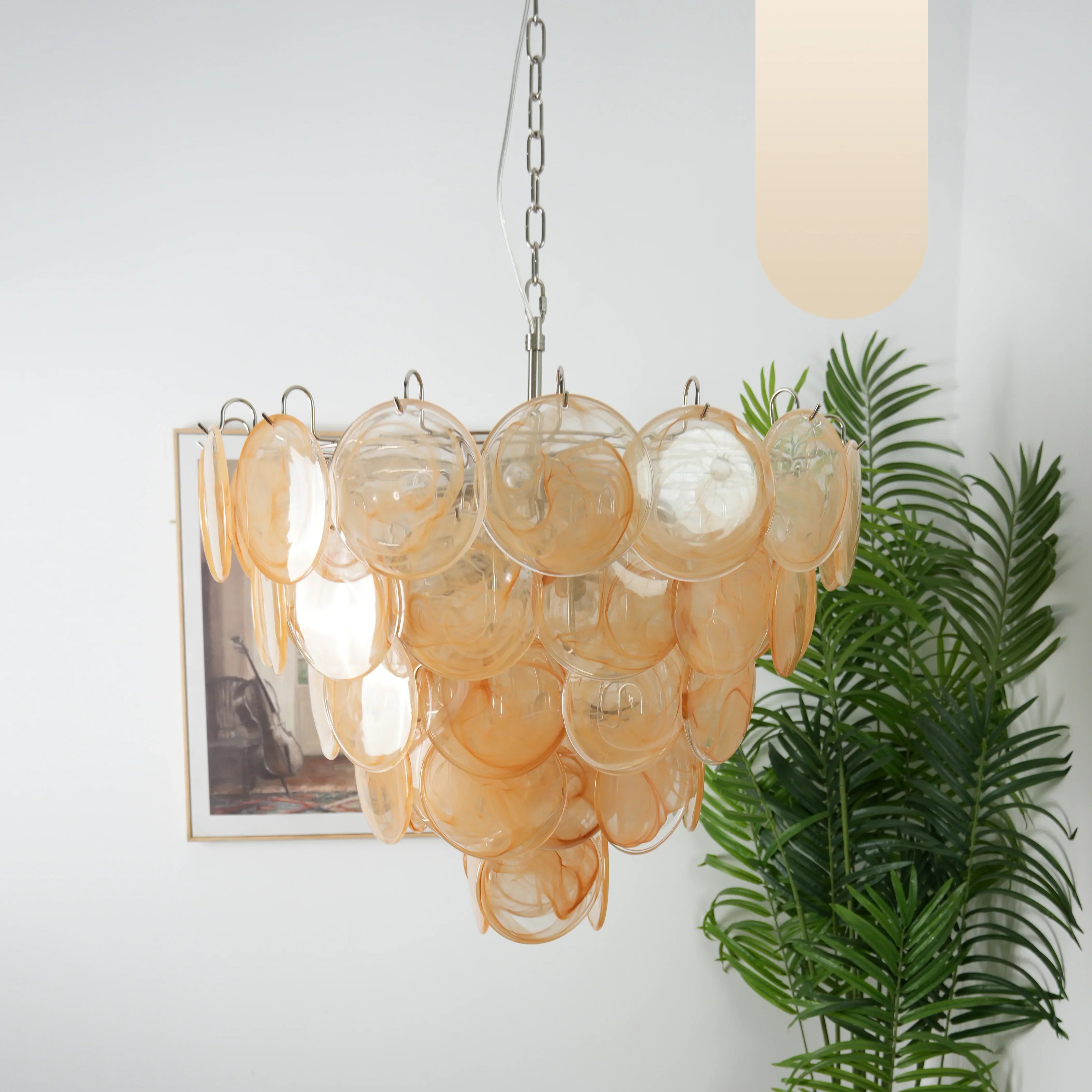 modern-iridescent-gold-murano-glass-disk-chandelier-for-luxury-interiors