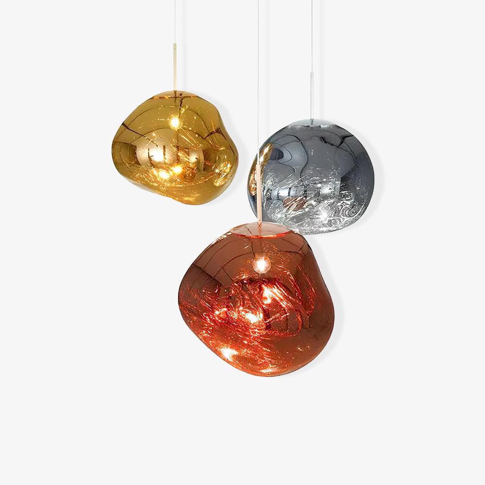 Modern Iridescent Melt Glass Lava Pendant Light for Contemporary Home Interiors