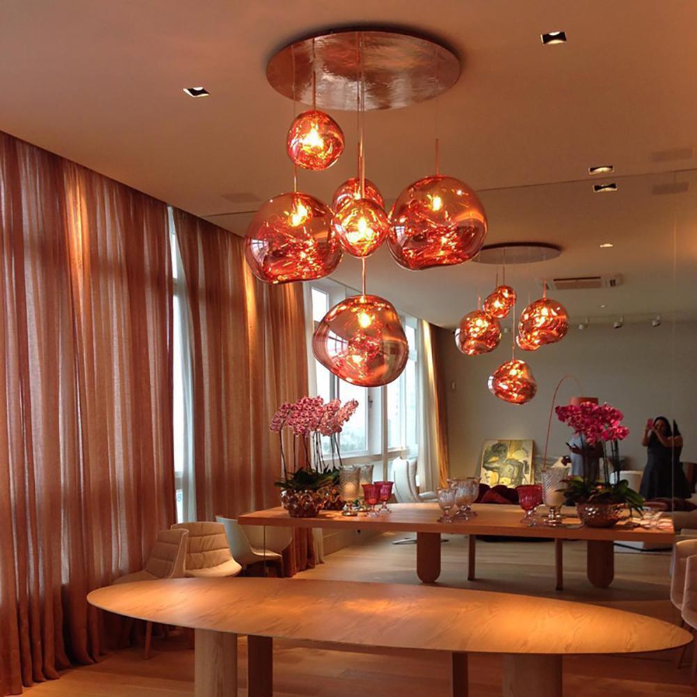 Modern Iridescent Melt Glass Lava Pendant Light for Contemporary Home Interiors