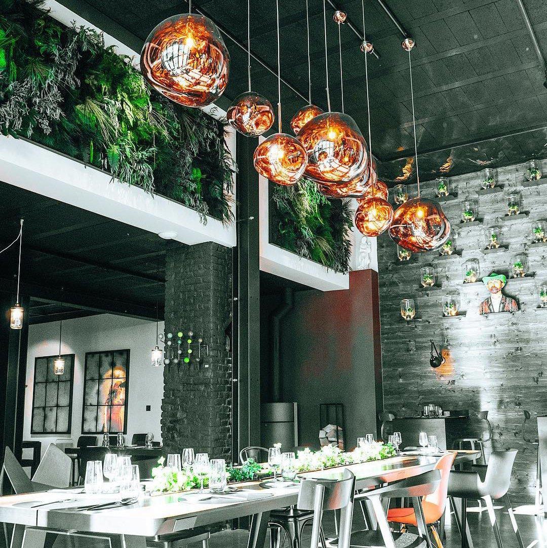 Modern Iridescent Melt Glass Lava Pendant Light for Contemporary Home Interiors