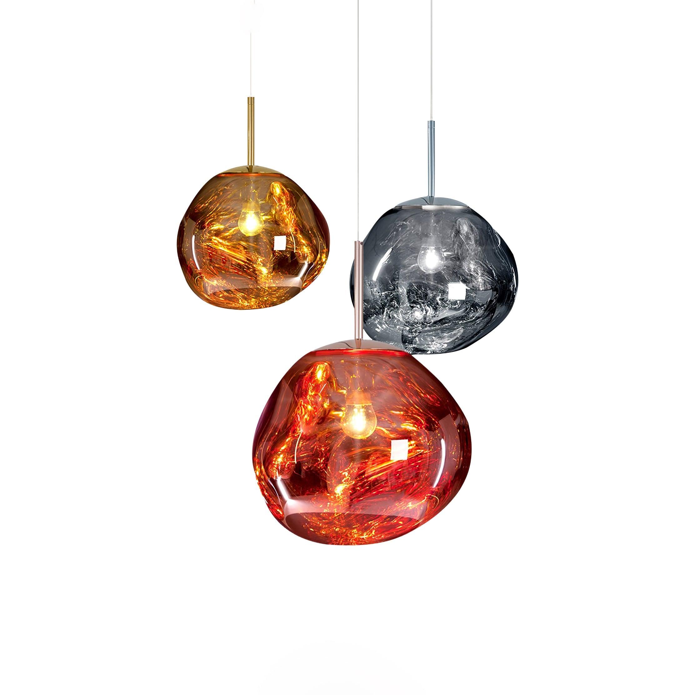 Modern Iridescent Melt Glass Lava Pendant Light for Contemporary Home Interiors