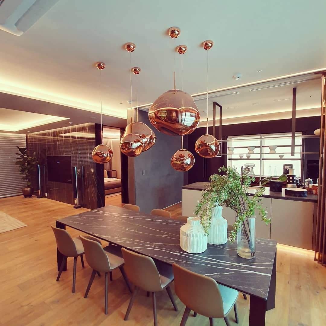 Modern Iridescent Melt Glass Lava Pendant Light for Contemporary Home Interiors