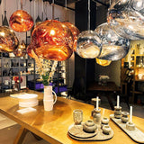 Modern Iridescent Melt Glass Lava Pendant Light for Contemporary Home Interiors