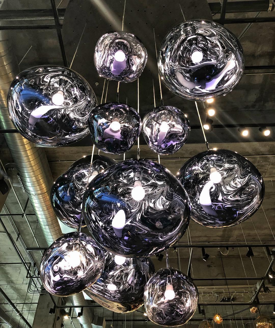 Modern Iridescent Melt Glass Lava Pendant Light for Contemporary Home Interiors