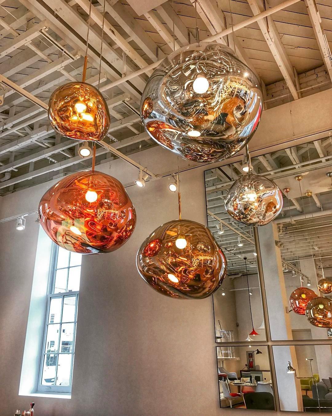 Modern Iridescent Melt Glass Lava Pendant Light for Contemporary Home Interiors