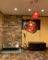 Modern Iridescent Melt Glass Lava Pendant Light for Contemporary Home Interiors