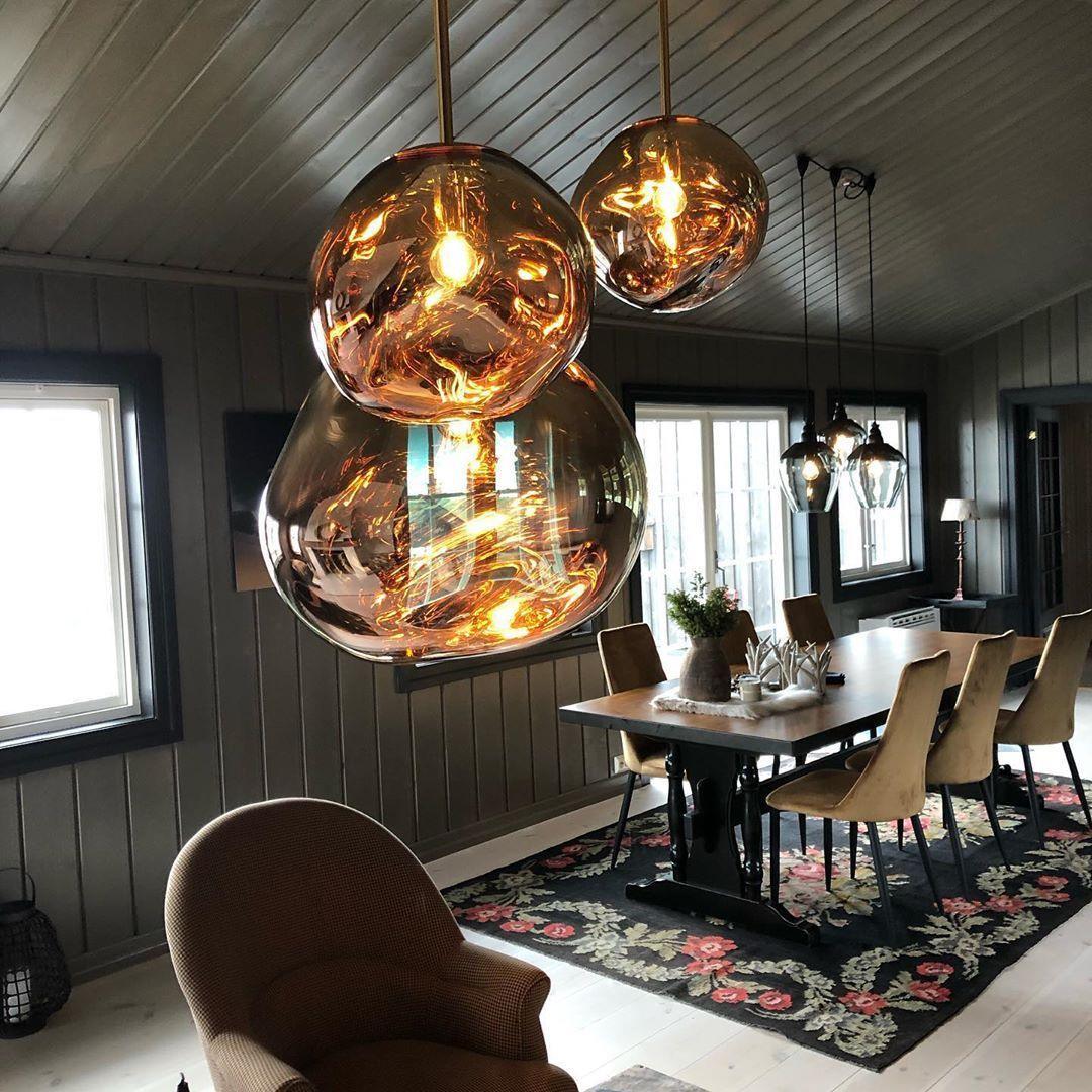 Modern Iridescent Melt Glass Lava Pendant Light for Contemporary Home Interiors
