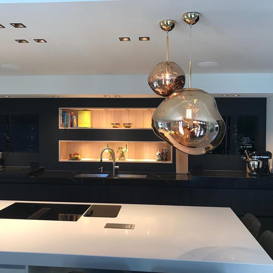 Modern Iridescent Melt Glass Lava Pendant Light for Contemporary Home Interiors
