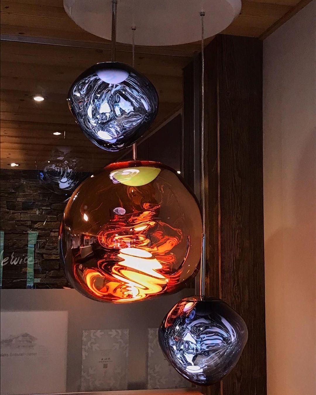Modern Iridescent Melt Glass Lava Pendant Light for Contemporary Home Interiors