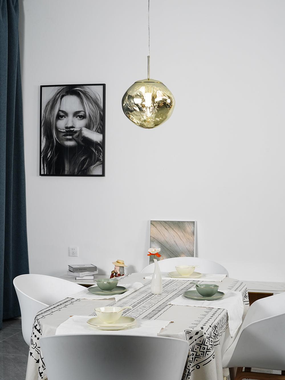 Modern Iridescent Melt Glass Lava Pendant Light for Contemporary Home Interiors