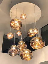 Modern Iridescent Melt Glass Lava Pendant Light for Contemporary Home Interiors