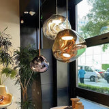 Modern Iridescent Melt Glass Lava Pendant Light for Contemporary Home Interiors