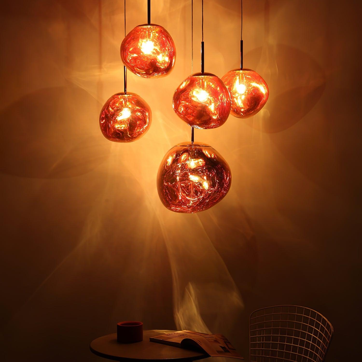 Modern Iridescent Melt Glass Lava Pendant Light for Contemporary Home Interiors