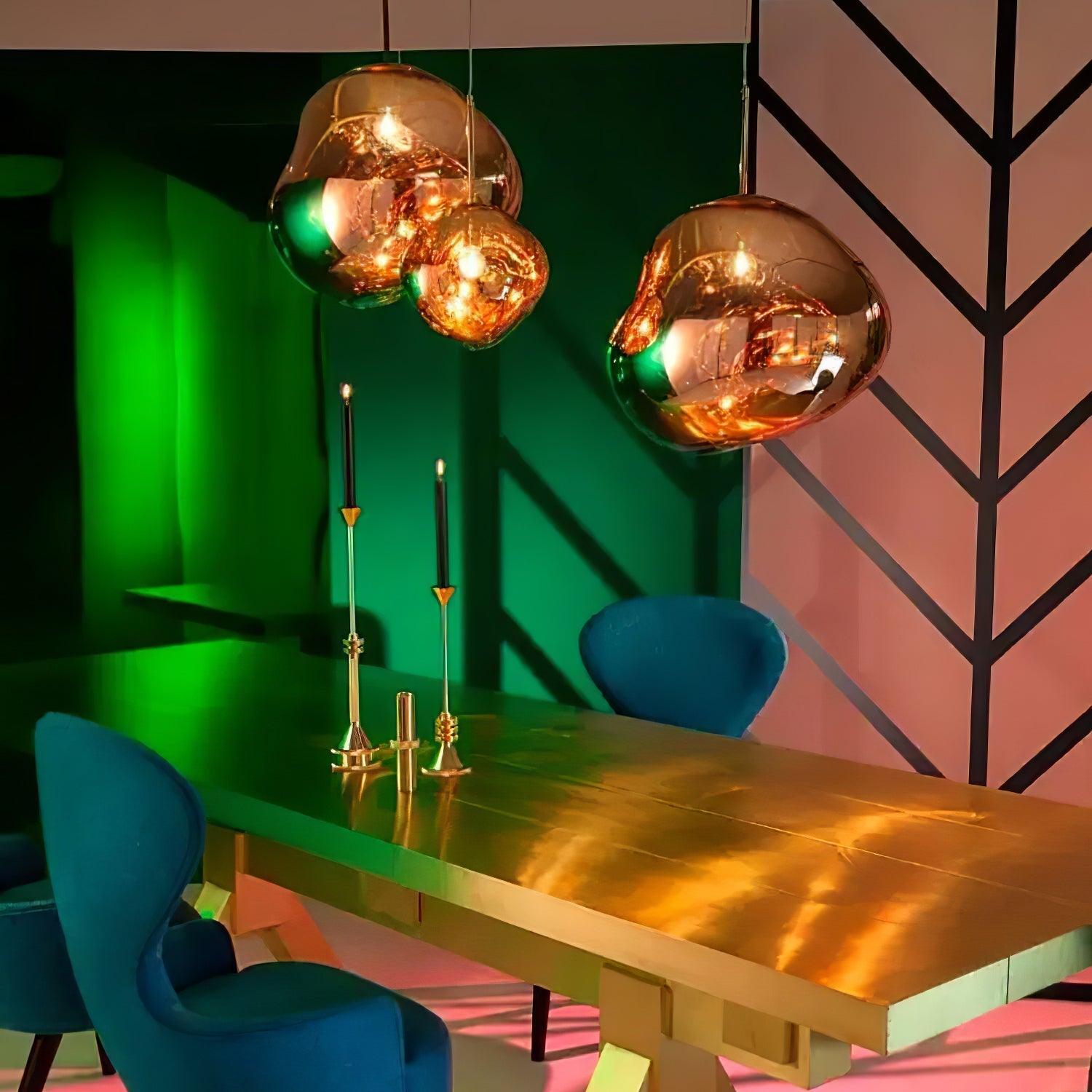 Modern Iridescent Melt Glass Lava Pendant Light for Contemporary Home Interiors
